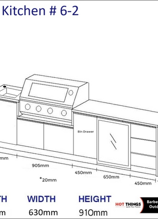 Outdoor Kitchen - Ecco 6, up to 3295mm Hot Things - Barbecues, Heaters, Outdoor Kitchens