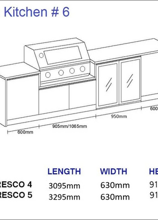 Outdoor Kitchen - Ecco 6, up to 3295mm Hot Things - Barbecues, Heaters, Outdoor Kitchens