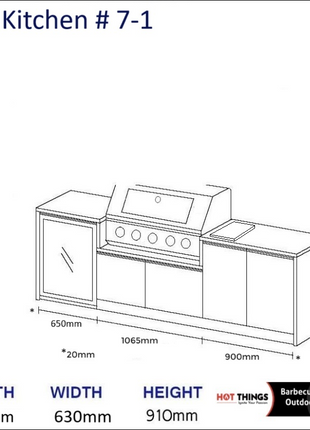 Outdoor Kitchen - Ecco 7, up to 2695mm Hot Things - Barbecues, Heaters, Outdoor Kitchens Barbecues and Heaters