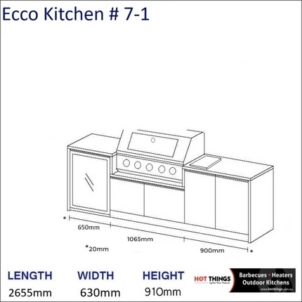 Outdoor Kitchen - Ecco 7, up to 2645mm Hot Things - Barbecues, Heaters, Outdoor Kitchens Barbecues and Heaters