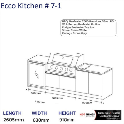 Outdoor Kitchen - Ecco 7, up to 2645mm  Hot Things - Barbecues, Heaters, Outdoor Kitchens Barbecues and Heaters   