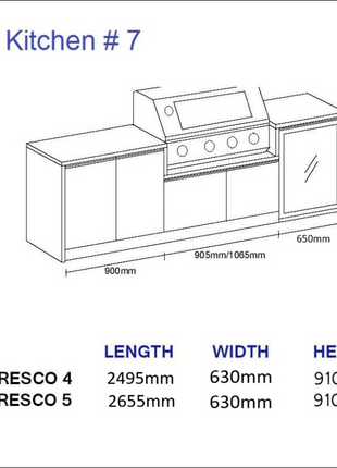 Outdoor Kitchen - Ecco 7, up to 2695mm Hot Things - Barbecues, Heaters, Outdoor Kitchens Barbecues and Heaters