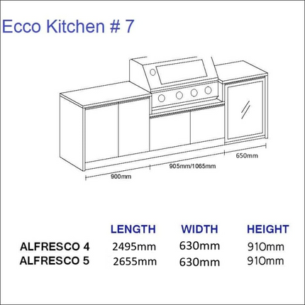 Outdoor Kitchen - Ecco 7, up to 2645mm Hot Things - Barbecues, Heaters, Outdoor Kitchens Barbecues and Heaters