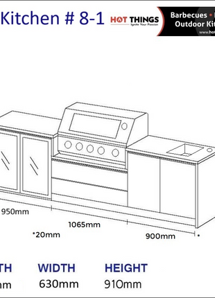 Outdoor Kitchen - Ecco 8, up to 2995mm Hot Things - Barbecues, Heaters, Outdoor Kitchens