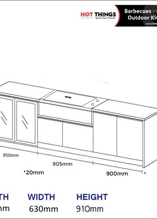 Outdoor Kitchen - Ecco 8, up to 2995mm Hot Things - Barbecues, Heaters, Outdoor Kitchens