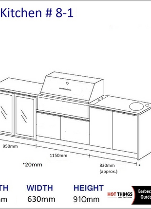 Outdoor Kitchen - Ecco 8, up to 2995mm Hot Things - Barbecues, Heaters, Outdoor Kitchens