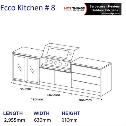 Outdoor Kitchen - Ecco 8, up to 2945mm Hot Things - Barbecues, Heaters, Outdoor Kitchens