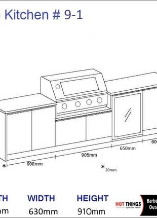 Outdoor Kitchen - Ecco 9, up to 3295mm Hot Things - Barbecues, Heaters, Outdoor Kitchens Barbecues and Heaters