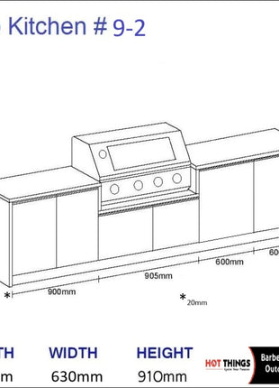 Outdoor Kitchen - Ecco 9, up to 3295mm Hot Things - Barbecues, Heaters, Outdoor Kitchens Barbecues and Heaters