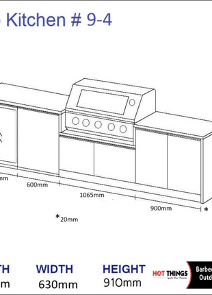 Outdoor Kitchen - Ecco 9, up to 3295mm Hot Things - Barbecues, Heaters, Outdoor Kitchens Barbecues and Heaters