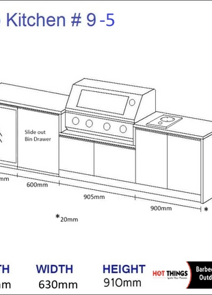 Outdoor Kitchen - Ecco 9, up to 3295mm Hot Things - Barbecues, Heaters, Outdoor Kitchens Barbecues and Heaters