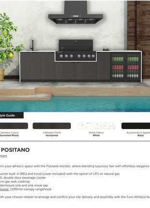 Euro Outdoor Kitchen POSITANO - 3.38 metres Backyard Kitchens Euro