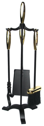 FireUp Black 3pc Fire Tool Set w/ Stand (20 x 60cm) Accessories for Heaters S & D Berg   