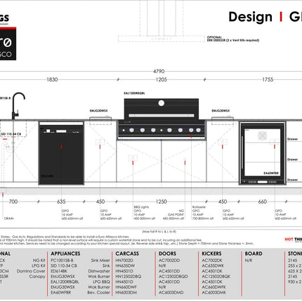 Euro Outdoor Kitchen GRANDE - 4.8 metres Backyard Kitchens Euro   