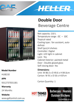 Black Fridge, Heller HUB21, 210 litre Bar Fridges Heller   
