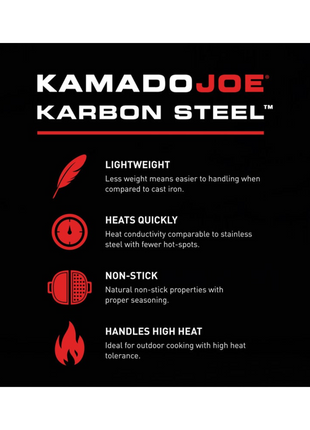 Kamado Joe Karbon Steel Griddle Accessories for Barbeques Kamado Joe