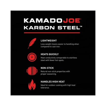 Kamado Joe Karbon Steel Griddle Accessories for Barbeques Kamado Joe