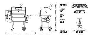 Ledge Prime 2.0 Wifi Smart Controlled BBQ Smokers and Pellet Grills Green Mountain Grills GMG   
