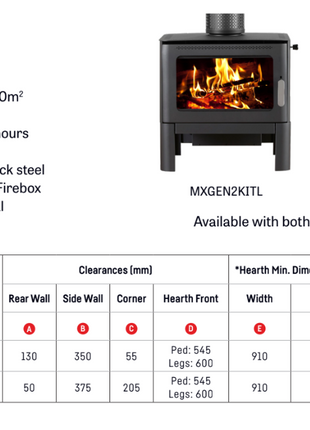 Maxiheat Gen II - Heats up to 200m² Wood Heater Maxiheat