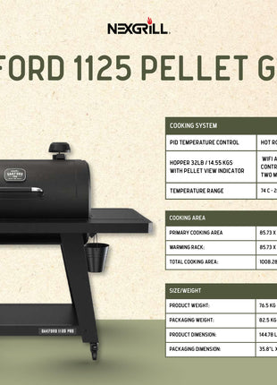 Nexgrill Oakford 1125 Pro Pellet Grill BBQ Smokers and Pellet Grills Hark
