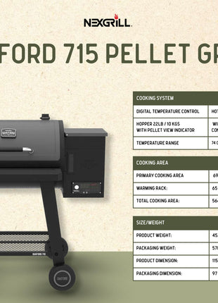 Nexgrill Oakford 715 Pellet Grill BBQ Smokers and Pellet Grills Hark