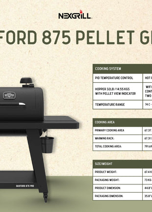 Nexgrill Oakford 875 Pro Pellet Grill BBQ Smokers and Pellet Grills Hark