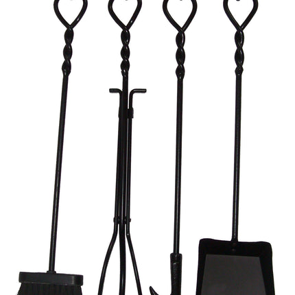 4 Piece Wall Mount Fireplace Tools with Wall Plate Accessories for Heaters S & D Berg   