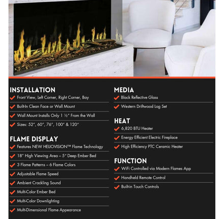 Modern Flames Orion Multi Electric Fireplace Electric Heater Modern Flames