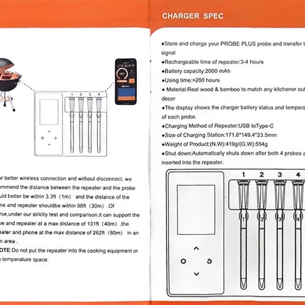 Probe Plus, Four Probe Thermometer Hot Things - Barbecues, Heaters, Outdoor Kitchens