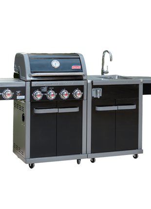 Coleman Revolution 4 Burner BBQ Kitchen w/ sink Backyard Kitchens Coleman   