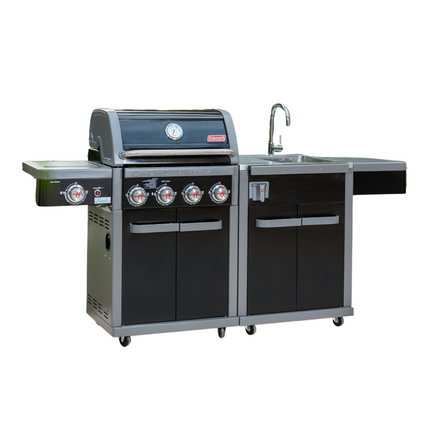 Coleman Revolution 4 Burner BBQ Kitchen w/ sink Backyard Kitchens Coleman   