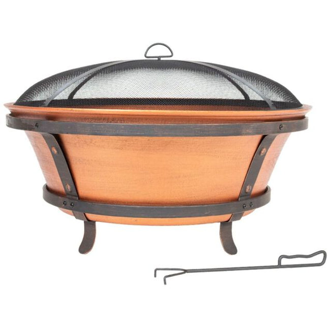 Brushed Copper Cast Iron Fire Pit Fire Pit Hot Things - Barbecues, Heaters, Outdoor Kitchens   
