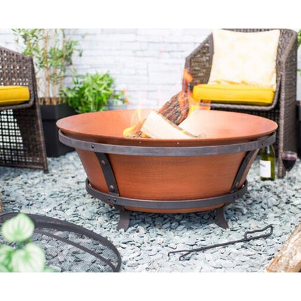 Brushed Copper Cast Iron Fire Pit Fire Pit Hot Things - Barbecues, Heaters, Outdoor Kitchens   