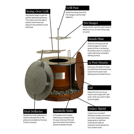 Kindle Swing Over Grill Fire Pit Smokelis   