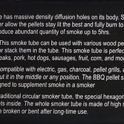 SMOKER TUBE, Heavy Duty Accessories for Barbeques S & D Berg