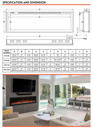 Modern Flames Spectrum Slimline Electric Fireplace Electric Heater Modern Flames