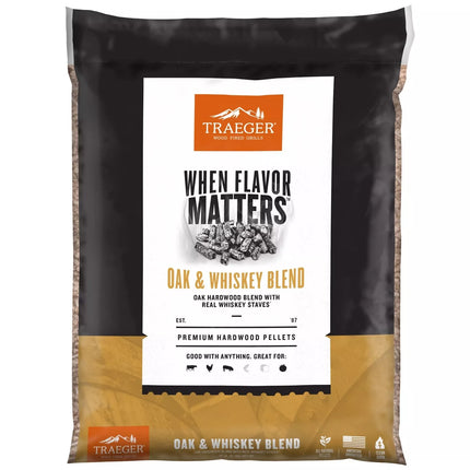 Traeger Oak & Whiskey Hardwood Pellets Barbecue Fuel Traeger