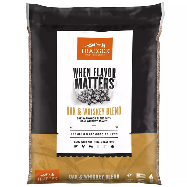 Traeger Oak & Whiskey Hardwood Pellets Barbecue Fuel Traeger