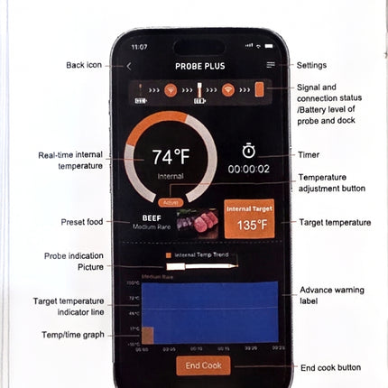 Probe Plus, Four Probe Thermometer Hot Things - Barbecues, Heaters, Outdoor Kitchens