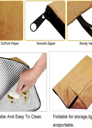 BBQ resting bag zip, handle, wipe-clean lining and folding design