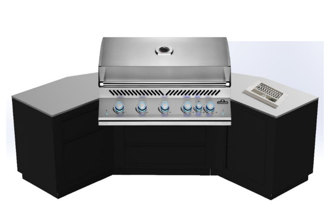 Napoleon 38-inch Modular Outdoor Kitchen – Corner Layout with Infrared Side Burner Modular Outdoor Kitchens Napoleon