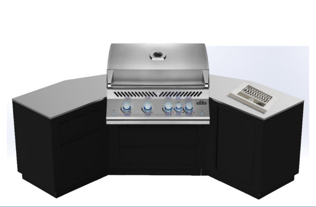Napoleon 32-inch Modular Outdoor Kitchen – Corner Layout with Infrared Side Burner Modular Outdoor Kitchens Napoleon