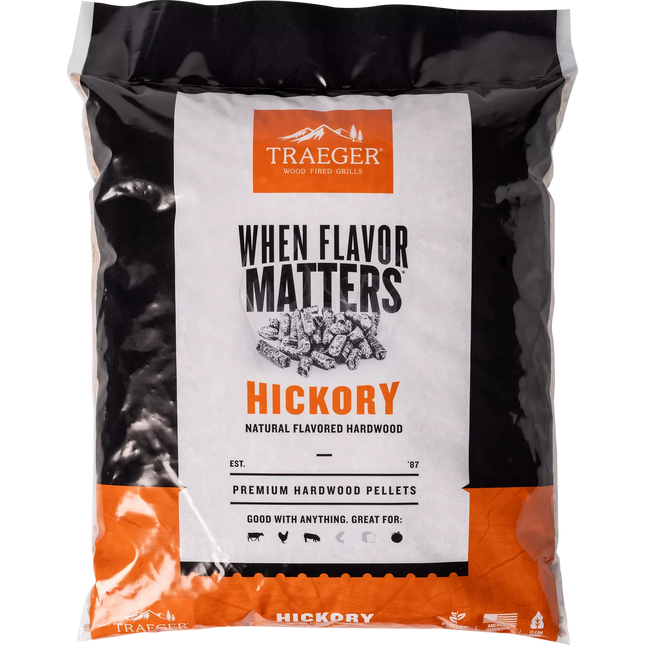 Traeger Hickory Hardwood Pellets Barbecue Fuel Traeger