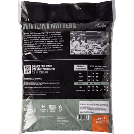 Traeger Mesquite Hardwood Pellets Barbecue Fuel Traeger