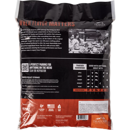 Traeger Signature Blend Hardwood Pellets Barbecue Fuel Traeger