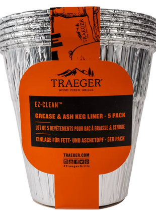 TRAEGER EZ-CLEAN GREASE & ASH KEG LINER 5 PACK Accessories for Barbeques Traeger