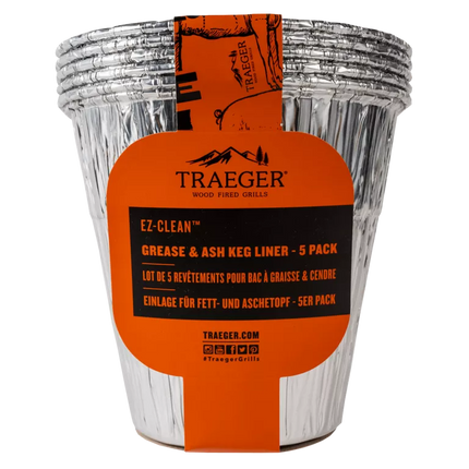 TRAEGER EZ-CLEAN GREASE & ASH KEG LINER 5 PACK Accessories for Barbeques Traeger