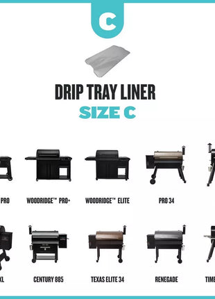 Traeger Drip Tray Liners – 5 Pack (Size C) Accessories for Barbeques Traeger