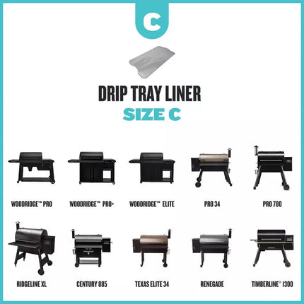 Traeger Drip Tray Liners – 5 Pack (Size C) Accessories for Barbeques Traeger