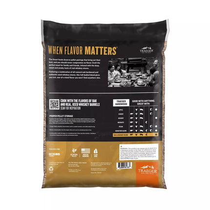 Traeger Oak & Whiskey Hardwood Pellets Barbecue Fuel Traeger